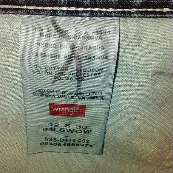 Wrangler Carpenter Blue Medium Wash Denim Jeans Men's sz 42x30. - Picture 6 of 7